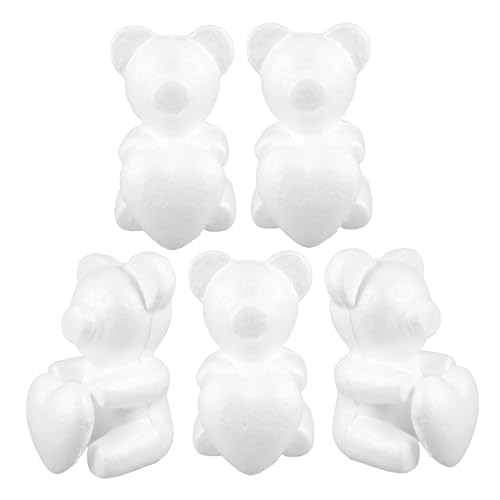 Supvox 10 Stück Liebesblasenmodell Bastelbär Schaumornamente Für Bastelzwecke Herzförmiger Steckschaum Herzen Bärenformen Aus Schaumstoff Dekoration Bären Zum Basteln Weiß Poly-Drache von Supvox
