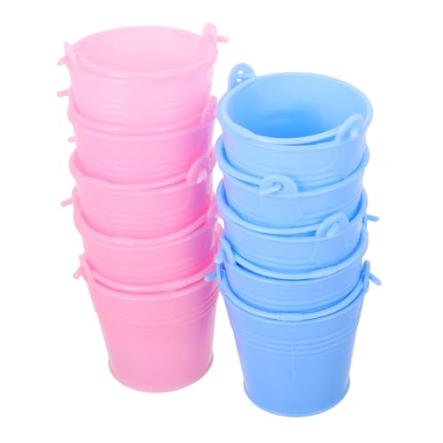 Supvox 10 Stück Mini-Eimer für puppenhaus deko Bastelbedarf Puppenhaus Dekorative Mini Eimer Puppenhaus Basteln Dollhouse Decor Puppenhaus Mini-Tablett Plastik von Supvox