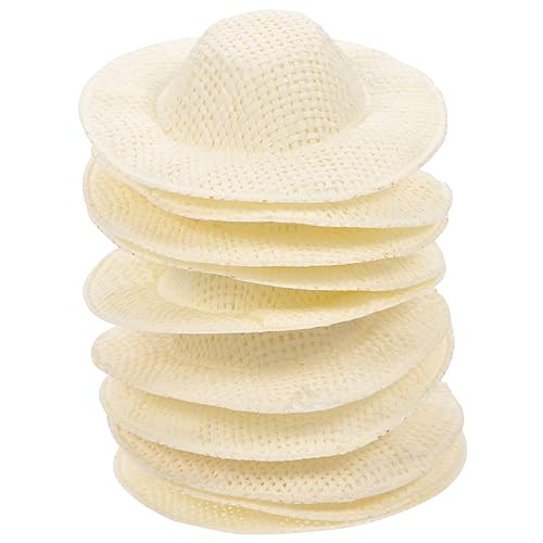 Supvox 10 Stück Mini-Hut Mini-Strohhüte Mini -Strohhut Zubehör für die Puppenherstellung winzig Mädchen puppenkleidung Puppen Kleidung Puppenkopfbedeckung Mini gewebter Hut Stoff Beige Supvox 10 Stück Mini-Hut Mini-Strohhüte Mini -Strohhut Zubehör für die Puppenherstellung winzig Mädchen puppenkleidung Puppen Kleidung Puppenkopfbedeckung Mini gewebter Hut Stoff Beige von Supvox