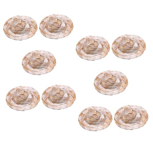 Supvox 10 Stück Mini Strohhüte Miniatur Gewebte Hüte für DIY Bastelprojekte Puppenaccessoires Partydekoration und Kreative Wohnraumgestaltung von Supvox