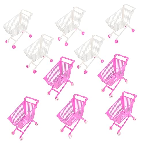 Supvox 10 Stück Mini-einkaufswagen Mini- Auto Miniatur Einkaufswagen Kinderspielzeug Speichern Lebensmittelgeschäft Spielwagen Vortäuschen Rollenspielwagen Plastik von Supvox