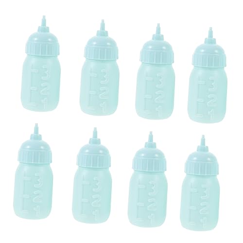 Supvox 10 Stück Mini-puppenflasche Mini-milchflasche Puppenmilchflaschen Babypuppenflaschen Puppenfutterflasche Kleine Trinkflasche Puppenhaus Puppenzubehör Sky-Blue Plastik von Supvox
