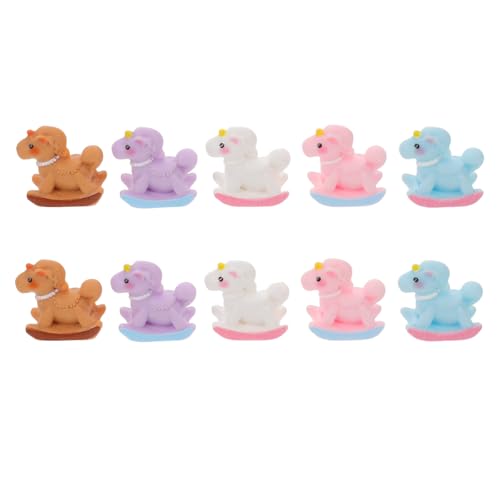 Supvox 10 Stück Miniatur-Schaukelpferdfiguren in Macaron-Farben – Mini-Einhorn-Bastelzubehör aus Kunstharz für DIY-Projekte, Tortenaufsatz, Weihnachtsschmuck, Puppenhaus-Dekoration Supvox 10 Stück Miniatur-Schaukelpferdfiguren in Macaron-Farben – Mini-Einhorn-Bastelzubehör aus Kunstharz für DIY-Projekte, Tortenaufsatz, Weihnachtsschmuck, Puppenhaus-Dekoration von Supvox