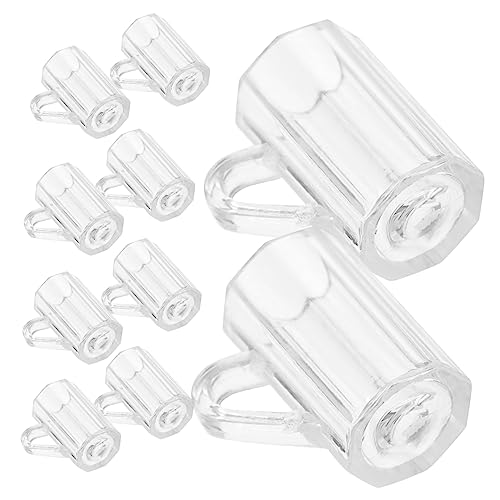 Supvox 10 Stück Miniaturdekoration bierbecher biergläser dekoringe Model barstößel mini Scale Trinkbecher Miniatur Mini -Wasserbecher Miniatur-Puppenhauszubehör Mini-Tasse Abs Transparent von Supvox