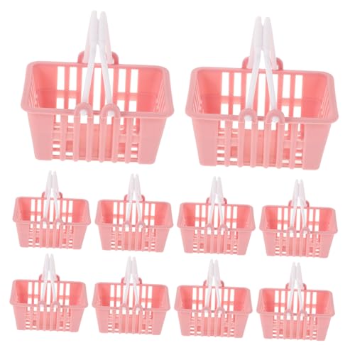 Supvox 10 Stück Puppen-Einkaufskorb Einkaufskorb-Requisiten Einkaufskorb für Puppenhaus Aufbewahrungskorb interaktives Rollenspiel Mini Körbe Kleiner Korb Plastik von Supvox