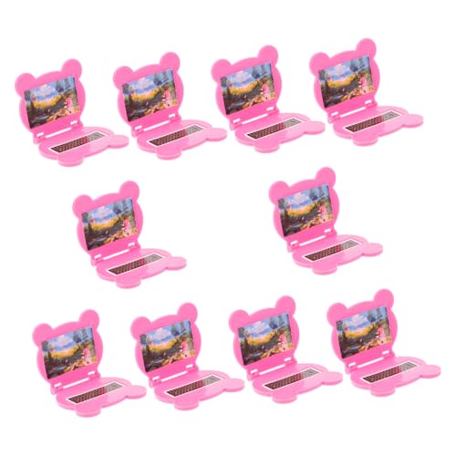 Supvox 10 Stück Puppenhaus-Computer Laptop Mini Realistisch Computer Puppenhauszubehör Rosy Plastik von Supvox