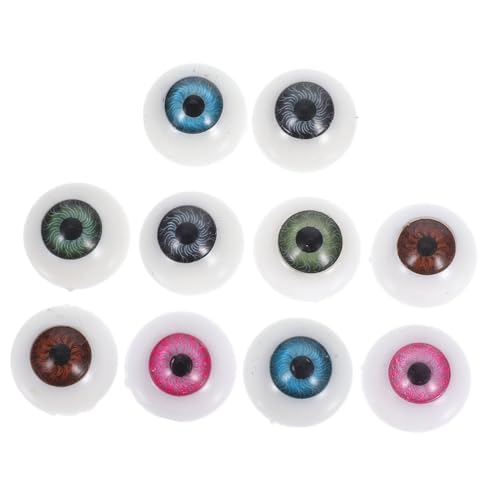 Supvox 10 Stück Puppenkontaktlinse Handwerkliche Augen Runde Bastelaugen Kuscheltiere Basteln Halloween-Augen-Requisiten Stofftierspielzeug DIY Puppenauge Ausgestopftes Tierauge Plastik von Supvox