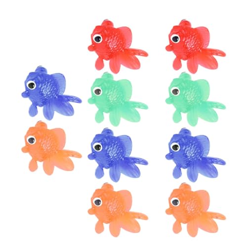 Supvox 10 Stück Realistische Goldfisch Spielzeuge Schwimmende TPR Goldfisch Figuren für Kinder Aquarium Dekoration Party Sicheres Spielzeug für Kreativität und Farberkennung von Supvox