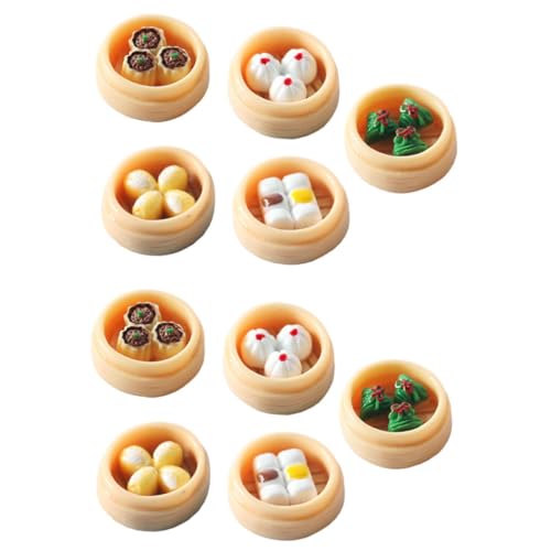 Supvox 10 Stücke Mini Gedämpfte Knödel Restaurant Chinesisches Mini Zubehör Harz Material Lebensechte Spielzeug von Supvox
