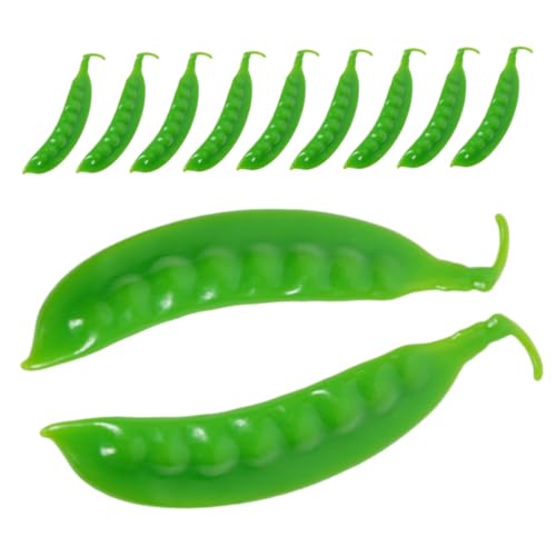 Supvox 10 Stück Simuliertes Zuckererbsenmodell Kleine Zuckerschoten Kartoffelstifte Zuckererbsensamen Zuckererbsen Schneeerbsen Künstliche Salaterbsensamen PVC Grün von Supvox