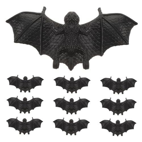 Supvox 10 Stück Teiliges Halloween Fledermäuse aus Softgummi Realistische Dekoration für DIY Spukhaus Scherze und Partys für Halloween und Aprilscherze von Supvox