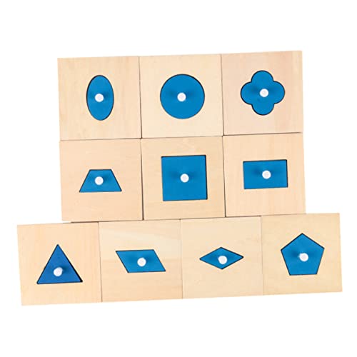 Supvox 10 Stück Teiliges Holz Formenpuzzle für Sensorisches Lernspielzeug mit Stabilem Umweltfreundlichem Material Glatten Oberflächen und Abgerundeten Kanten Fördert Kreativität und von Supvox