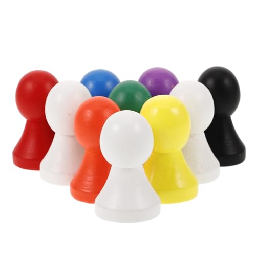 Supvox 10 Stück Teiliges Holz Schachfiguren Robuste Spielsteine für Brettspiele Vielseitig Einsetzbar für Dame und Flugschach Elegantes Design von Supvox