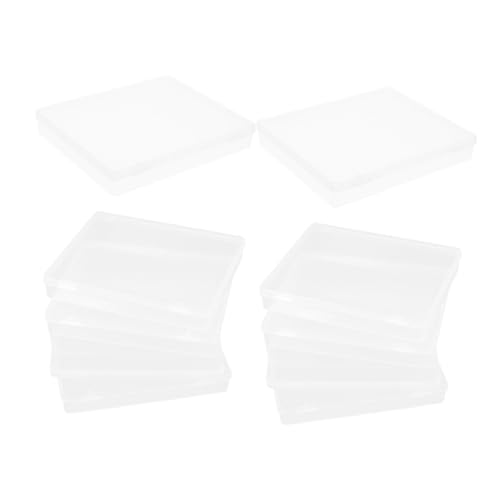 Supvox 10 Stück Teiliges Kleine Transparente Kunststoff Aufbewahrungsboxen mit Deckel Rechteckige Behälter Stapelbar für Schmuck Perlen Kleinteile Bastelbedarf und Karten von Supvox