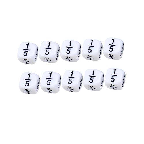 Supvox 10 Stück Teiliges Kreatives Mathe Würfelspielzeug Lernhilfen für Mathematik Fractional Dice Unterhaltsame Bildungswürfel für Spielzeuge für Interaktives Lernen von Supvox