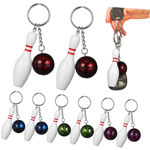 Supvox 10 Stück Teiliges Mini Bowling Schlüsselanhänger Farblich Sortierte Simulation Bowling Anhänger Lustiges für Kindergeburtstag Mitgebsel Dekorative Cartoon Zufällige Farbe von Supvox