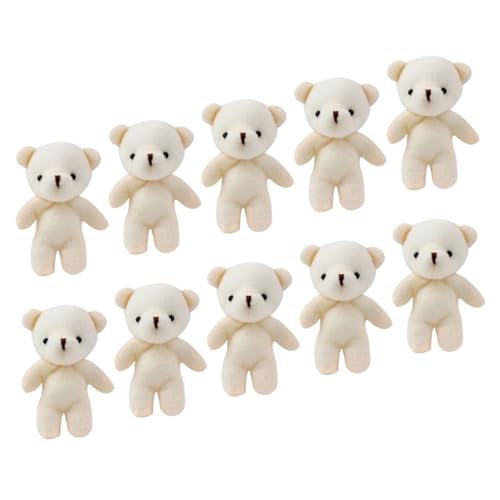 Supvox 10 Stück Teiliges Mini Plüschbär Anhänger Weicher Kuscheltier Schlüsselanhänger Niedlicher DIY Bär Schmuck für Rucksack Handtasche und Dekoration Beige von Supvox