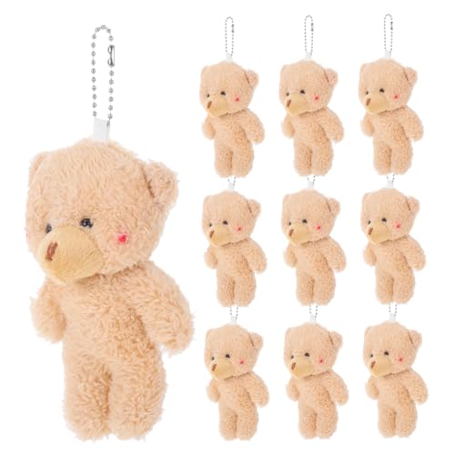 Supvox 10 Stück Teiliges Mini Plüschbär Schlüsselanhänger Weiche Kuscheltier Doll für DIY Süßer Schlüsselbund und Anhänger für Taschen für Junge Mädchen von Supvox