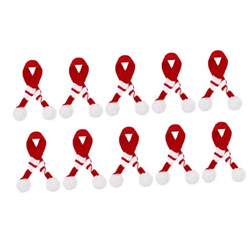 Supvox 10 Stück Teiliges Mini Puppenschals aus Weichem Wollgarn Zarte Formstabile Halstücher für Puppen Mini Schneemänner und Kleine Dekorationen Rot Grün von Supvox