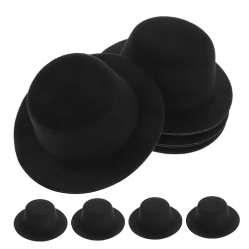 Supvox 10 Stück Teiliges Mini Top Hats aus Robustem Material Schwarze DIY Mini Hüte für Kostüme Bastelprojekte Weihnachtsdeko Vielseitig Anpassbar für Puppen und Haustiere von Supvox
