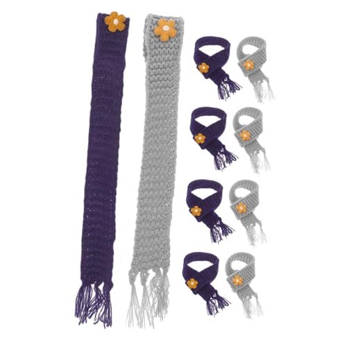 Supvox 10 Stück Teiliges Mini strickschal Puppenzubehör Verstellbare Weiches Material Vielseitig Verwendbar als DIY Puppe und Partydekoration Inklusive Navyblaue und Graue Schals von Supvox