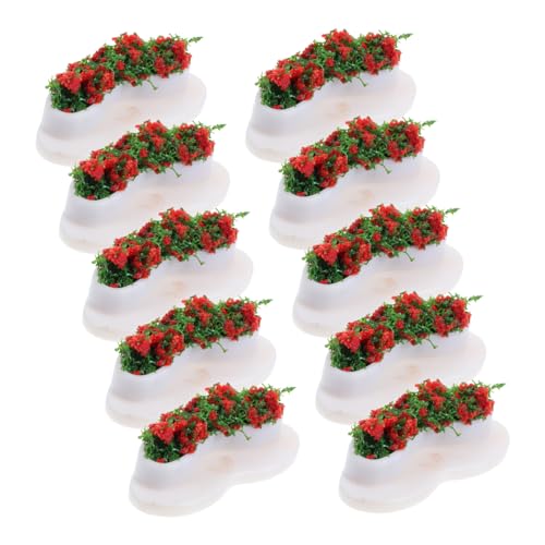 Supvox 10 Stück Teiliges Miniatur Puppenhaus Möbel Kreative Blumenbett Modell Dekorationen für Mini Garten und DIY Projekte für Blumenbeete und Ruhebereiche von Supvox