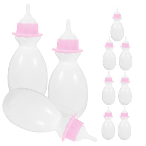 Supvox 10 Stück Teiliges Miniature Milchflaschen für Puppen Kunststoff für Rollenspiele Sicheres Puppenzubehör für Kreativen Gestalten und Fotografieren von Supvox