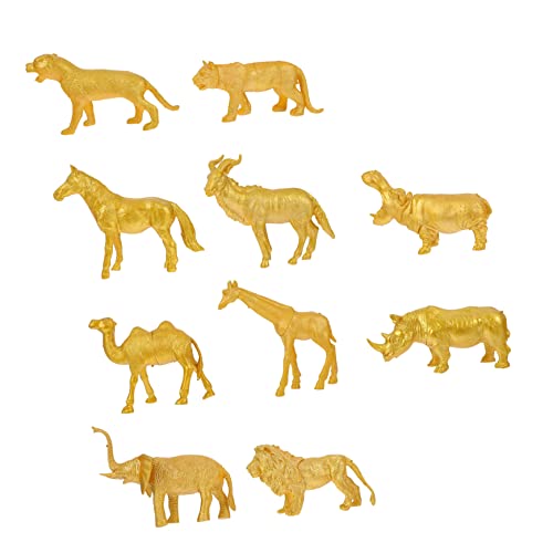 Supvox 10 Stück Teiliges Set Realistische Goldene Tierfiguren Simulationstier Modelle für Dekoration und Lernspielzeug für Klassenzimmer oder Zuhause von Supvox