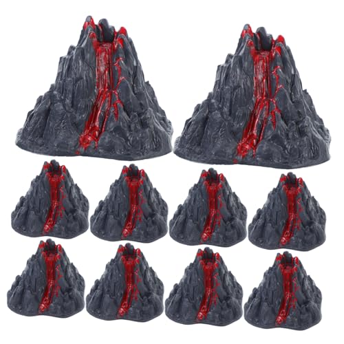 Supvox 10 Stück Vulkan-Lava- Geburtstag des Vulkans Spielzeugvulkan 3D Vulkan Modell Landschaft Schmuck Form Vulkangeburtstagdekorationen Mini-Vulkan-Statue Plastik von Supvox