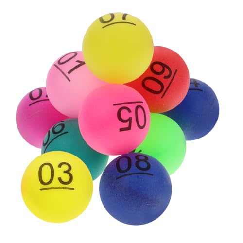 Supvox 10 Stück Zahlenball groß kleine nummerierte Kugeln Berufung bunt Bälle mit Bingoruf lustige Lottokugeln Ball für die Nahtlose Plastikbälle Plastikkugeln pp von Supvox