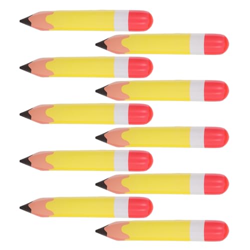 Supvox 10 Stück aufblasbarer Bleistift klein Bleistifte Dekorationen mehrfarbig erste Niedliches aufblasbares Bleistiftdekor aufblasbares Bleistiftdekore PVC Yellow von Supvox