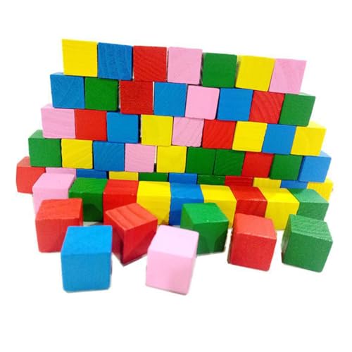 Supvox 100 Stück Bausteine ​​lehrmittel Bauen Würfel Für Bausteinspielzeug Kleiner Block Quadratischer Holzblock Kleiner Holzwürfel Würfel Selber Machen Bastelwürfel Bambus von Supvox