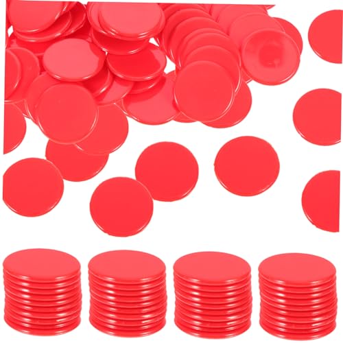 Supvox 100 Stück Bingo-Chips Markierungen wiederverwendbar Zähler für Spiele Zähler für Token Zeichen Spielzähler Abs rot von Supvox