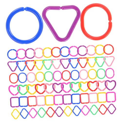 Supvox 100 Stück Geometrische Schnallen Kettenringe Kettenclips Kettenverbindungsglieder Verbindungsglieder Geometrische Formen Für Klassenzimmer Verbindungsglied Kunststoff von Supvox