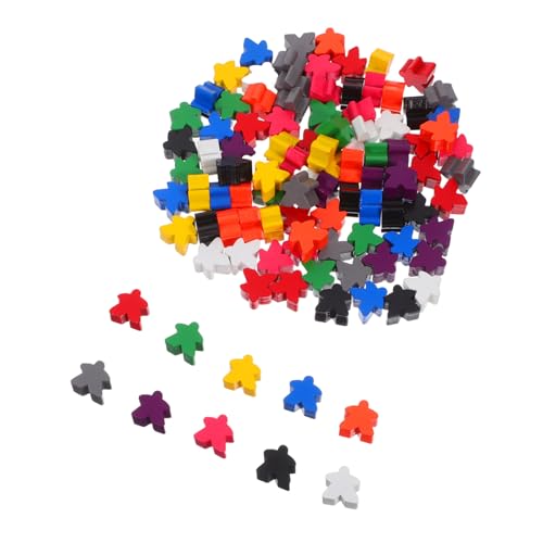 Supvox 100 Stück Meeples Spielmarken Zähl Meeples Marken Personenfiguren Familienbrettzubehör Zählbrettspielfiguren Holz Marken Holzschach Kleine Figuren von Supvox