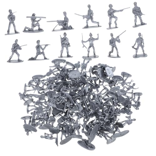 Supvox 100 Stück Mini Soldaten Modell Soldatenfiguren Für Mikrofiguren Soldaten Actionfiguren Mikro Landschaftsdekore Sandtischdekore Winzige Soldatenfigur Kunststoff Silber von Supvox