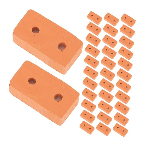 Supvox 100 Stück Mini Ziegelsteine Rot mit Löchern Simulations-bausteine für DIY Puppenhaus Miniatur Mauerwerk Modellbau Leichte Kleine Ziegel für Kreative Bauprojekte von Supvox