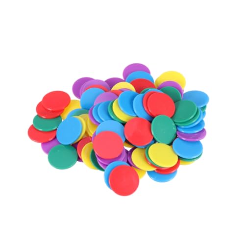 Supvox 100 Stück Teiliges Bunte Acryl Bingo Chips Rund Spielzubehör Zählchips für Kindergarten Mathematikunterricht Lernspiel Token für Zählen Sortieren Musterbildung von Supvox