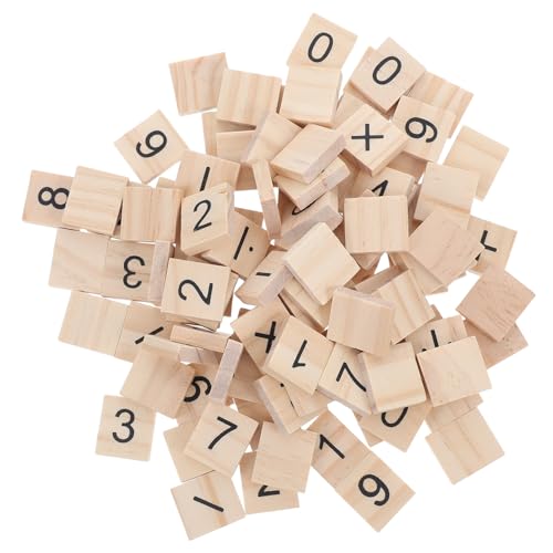 Supvox 100 Stück Teiliges Holz zahlenwürfel und Symboltafeln Pädagogisches Mathematikspielzeug für Fördert Zahlenverständnis Feinmotorik und DIY bastelprojekte für Schule und Zuhause von Supvox