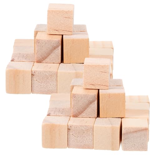 Supvox 100 Stück Teiliges Holzbauwürfel Würfel Holzbausteine für Kreatives DIY Pädagogisch Sicher Fördert Fantasie und Handwerk von Supvox