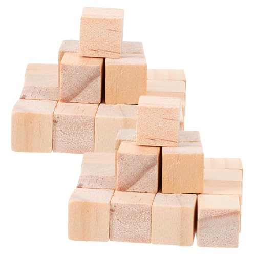 Supvox 100 Stück Teiliges Kleine Holzbausteine Blanko Würfel Pädagogisches DIY Bauklötze Für Kreativität Logisches Denken Hand Auge Koordination von Supvox