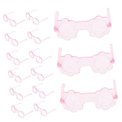 Supvox 100 Stück Teiliges Puppenhaus Zubehör Kleine Transparente Kunststoffbrillen Puppen Eyewear Miniatur Puppenbrillen für DIY Basteln und Puppenkleidung von Supvox
