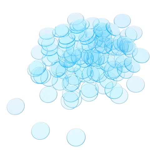 Supvox 100 Stück Transparente Bingo Zählchips aus Kunststoff Vielseitige Spielmarker für Brettspiele Mathe Lernspielzeug und Belohnung Langlebige Halbtransparente Chips in See Blau von Supvox