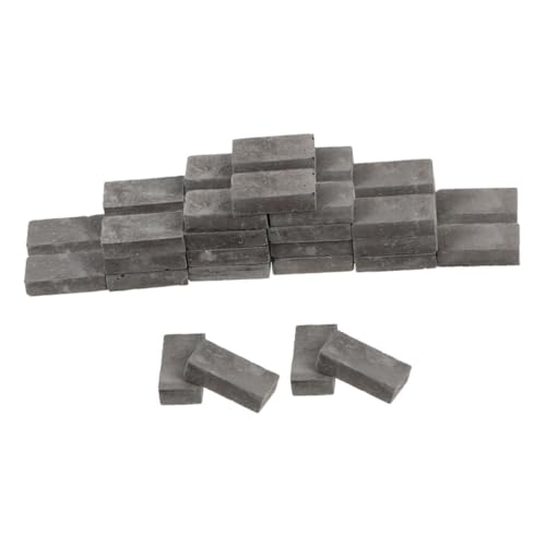 Supvox 100 Stück Ziegelsandtischkonstruktion kleine Ziegelsteine Ding Kind Mini-Steine Miniatur-Gebäudemodell DIY-Miniaturziegelmodelle kleines Hauszubehör Ton Grau von Supvox