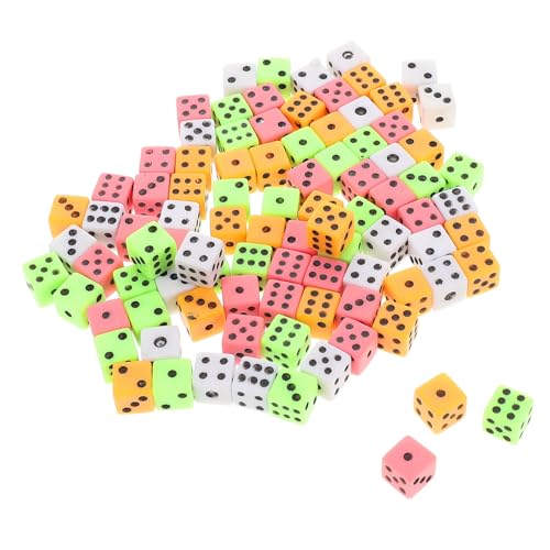 Supvox 100-Teiliges Set Farbige Würfel Party Spiele interaktive Spiele spielewürfel unterhaltungsspiele Mini-Würfel Taschenwürfel kleine Würfel Acryl von Supvox