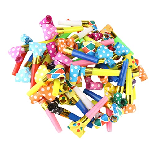 Supvox 100 Stücke Partypfeifen Jungen Und Mädchen Drachen Spielzeug Bunte Kunststoff Laute Pfeifen Geburtstag Party Favors Zufällige Farbe von Supvox