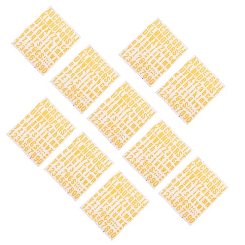 Supvox 10Blätter Selbstklebende Und Aufkleber Goldene Vinyl Alphabet Sticker Für DIY Projekte Scrapbooking Und Handwerk Aufbewahrungsbox Enthalten von Supvox