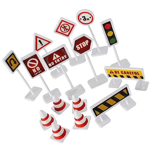 Supvox 10Sätze Verkehrszeichen Für Verkehrsbarrieren Und Straßenzäune Teile Pro Zubehör Für Kreative Verkehrsszenen Pädagogisches Für Jungen von Supvox