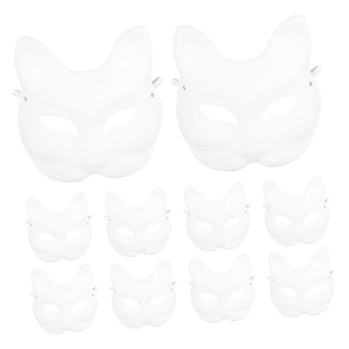 Supvox 10Stücke DIY Fuchsmaske Leere Papiermaske für Halloween Cosplay und Kreative Gestaltung für Partys und Karneval von Supvox
