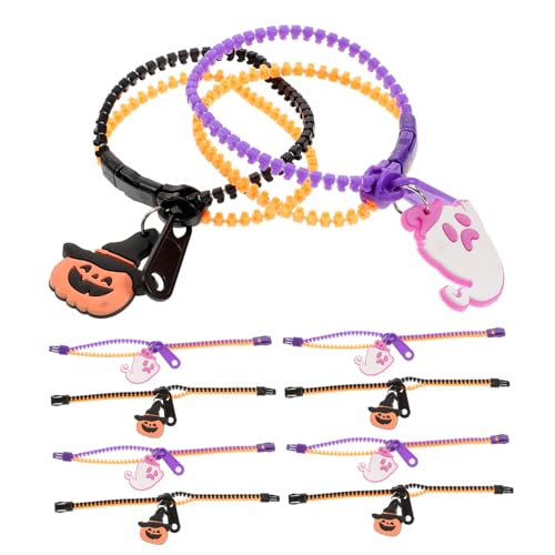Supvox 10Stücke Halloween Kinderarmbänder Mit Reißverschluss Karneval Preise Kürbis Und Geisterdesign Für Partys Und Feiern Als Mitgebsel von Supvox